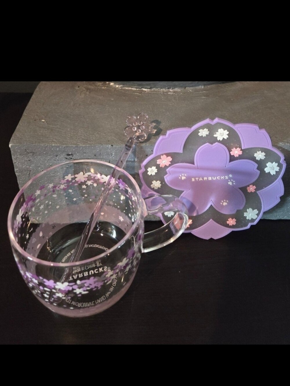 (LAST SET)Starbucks Sakura Color-changing 12 oz Glass Cup Set - Picture 7 of 7